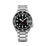 41MM CORGEUT Quartz GMT Watch SKX007 Mod Sapphire Ronda 515 GMT Quartz MOVT 10bar