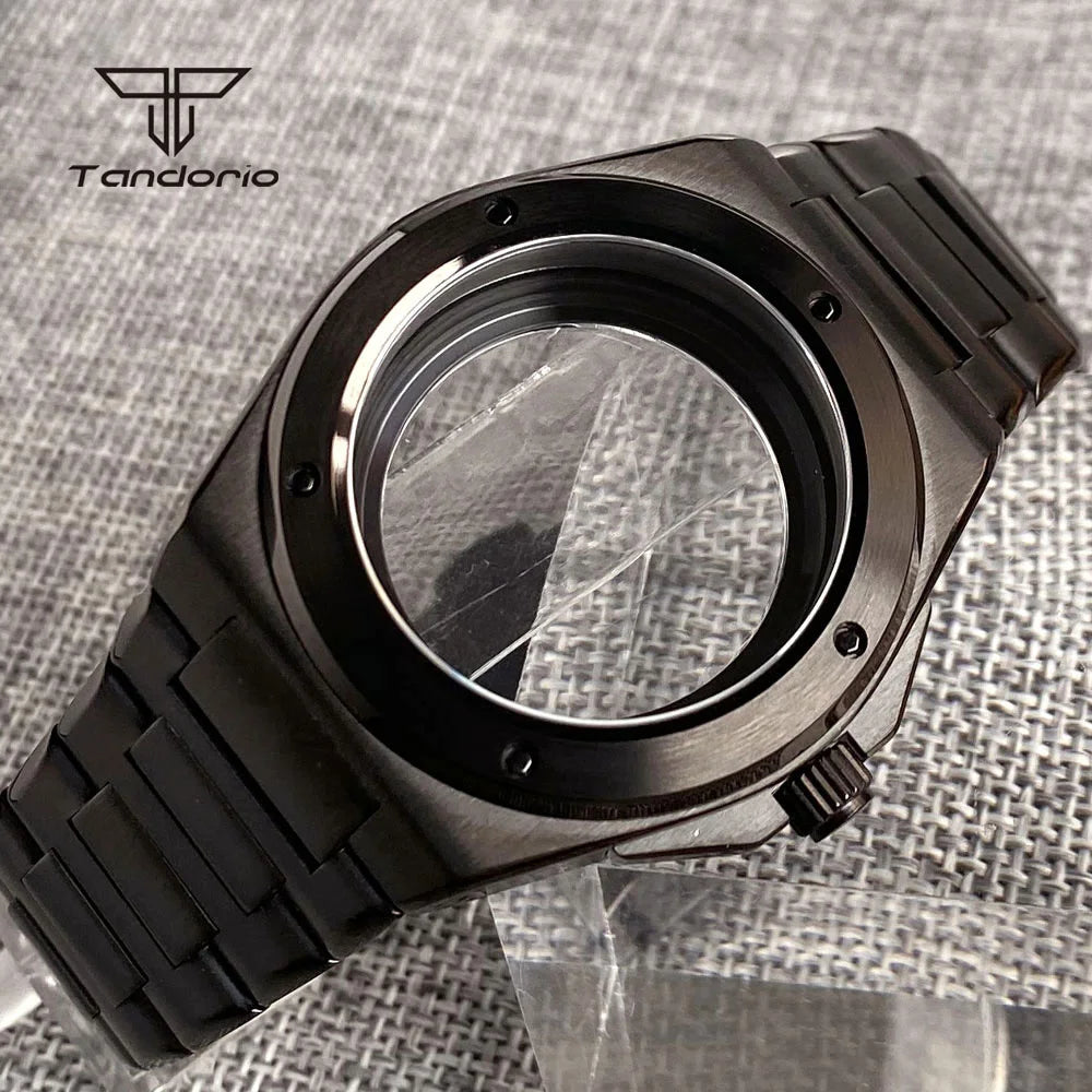 Black PVD 40mm Engineer Watch Case Watchband Sapphire Glass Fit for Engineer Style Watch Mod Accessories NH35 NH36/ETA2824 PT5000 Model