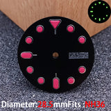 28.5mm Day-Date Dial for NH36 watch dial Green luminous Mod accessories parts 13 colors