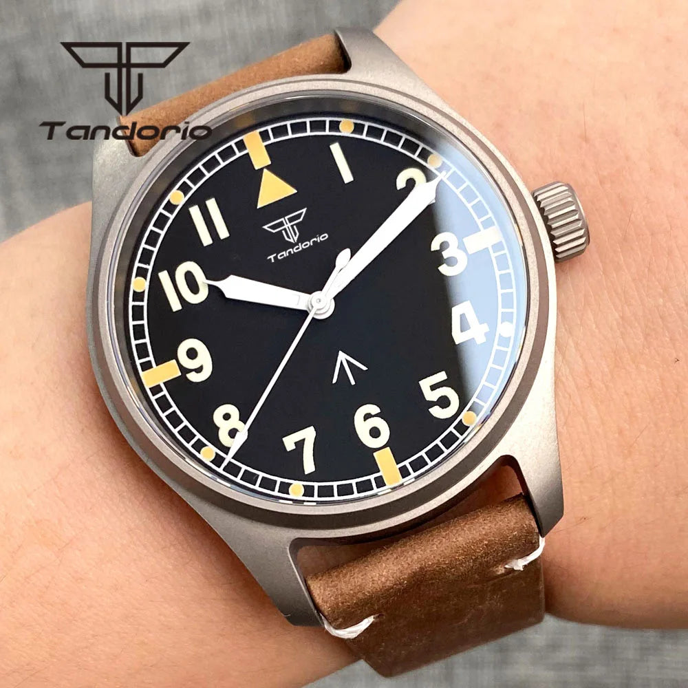 Tandorio Titanium NH35A 39mm 20bar Pilot Watch Sapphire TD141