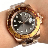 40mm Rose Gold Sub Watch with GMT Bezel Tandorio TD015R Miyota 8215/pt5000 20ATM Sapphire