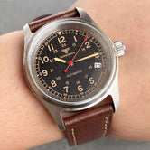 36mm Bronze Pilot Watch Tandorio TD130B Sapphire Frosted Dial Date 20ATM NH35A Automatic