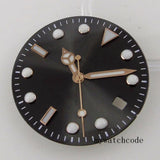 29mm Grey Sunburst Watch Dial Blue Luminous Rose Gold Edge Fit NH35A NH36A ETA2824 2836 Miyota82 Series Mingzhu DG 2813