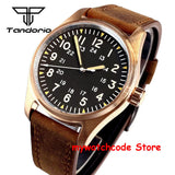 39mm Real Cusn8 Bronze Aviator Watch Tandorio TD107Z  Sapphire 20Bar  NH35A PT5000 Miyota8215 Automatic Military Relojes