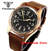 Real Cusn8 Bronze Aviator Watch Tandorio TD107Z  Sapphire 20Bar  NH35A PT5000 Miyota8215 Automatic Military Relojes
