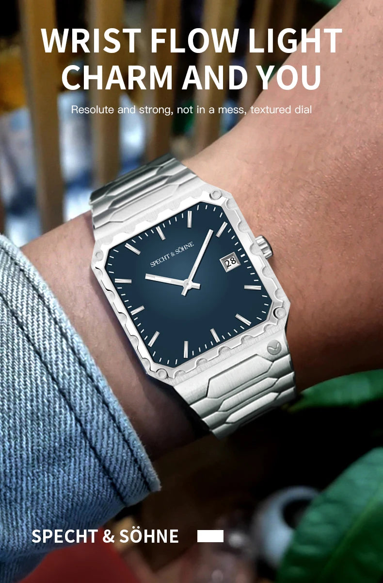35mm Square 222 Watch Specht & Söhne Japan VX3K Quartz Luminous 35mm Square 222 Watch Specht & Söhne Japan VX3K Quartz Luminous