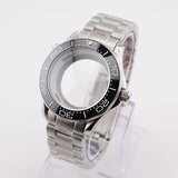 42mm NH35 Stainless Steel Seamaster Watch Case Mineral/Sapphire Glass Black Ceramics Bezel Insert with Bracelet for Seiko Mod Seamaster Build Parts