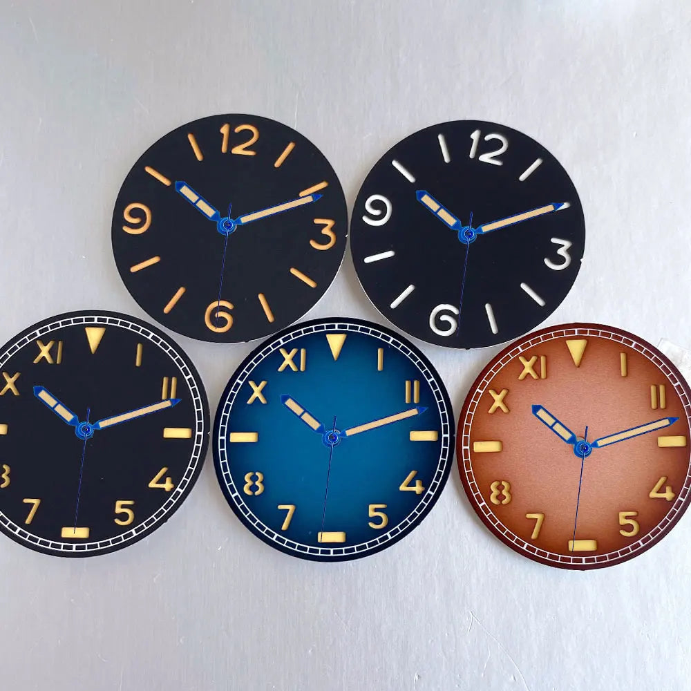 35mm California Black Coffee Watch Dial Hand Roman Numeral fit NH35A NH36A Miyota 8215 PT5000 ETA 2824