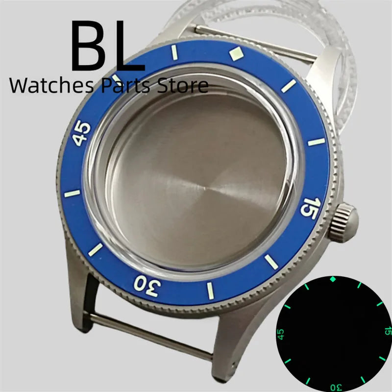 Miyota 9015 watch Case Fifty Fathoms 40mm Retro Domed Sapphire Luminous Bezel For NH35 NH36 NH34 ETA 2824 PT 5000 Miyota 9015 10bar