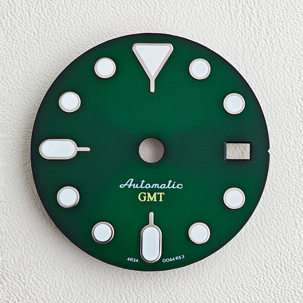 28.5mm SKX007 watch dial NH34 NH35 NH36 automatic SRP Green Luminous Custom logo