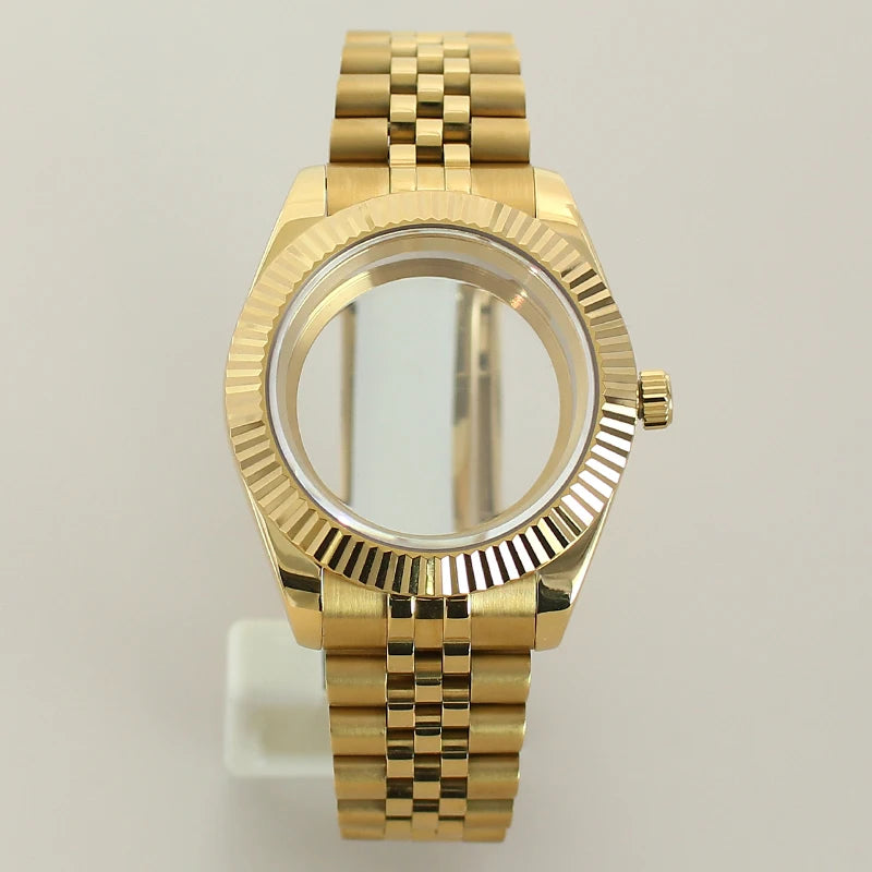 Gold DateJust Case two tone gold case 39mm 36mm Fluted Sapphire For Seiko NH35 NH36 NH38 NH34 Miyota 8215 Movement 28.5 Dial Jubilee Bracelet (Copy) (Copy)