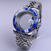 40mm SUB Case NH35 Sliver with Sapphire Crystal 120 Click Compatible with NH34/NH35/NH36 Movements Water-Resistant 28.5mm Dial