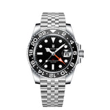 40mm RONDA 515 Quartz GMT Watch Corgeut 100M Water Resistant Luminous Sapphire
