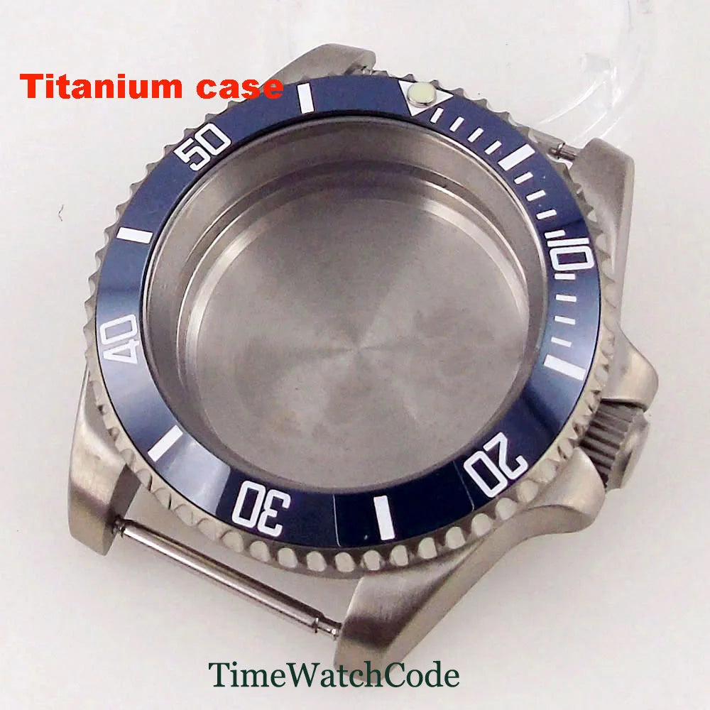 Titanium Watch Case 40mm Sub Diver  200m Waterproof Fit for NH35 NH36 ETA2824 PT5000 Antiallergry Sapphire Crystal Screw-in Crown