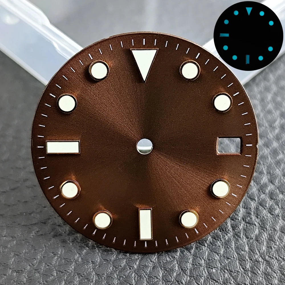 28.5mm blue lume NH35 NH34 Dial Single Calendar Submariner style with Hands Watches accessory