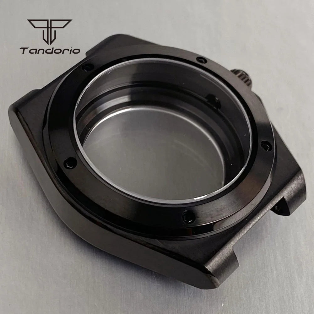 Black PVD 40mm Engineer Watch Case Watchband Sapphire Glass Fit for Engineer Style Watch Mod Accessories NH35 NH36/ETA2824 PT5000 Model