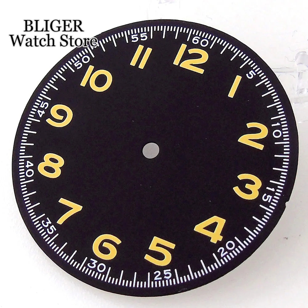 39mm vintage pilot Case 33.5mm Dial Sapphire Glass For NH35 NH35A 2824 PT5000 Waterproof Watch Case Screw Crown