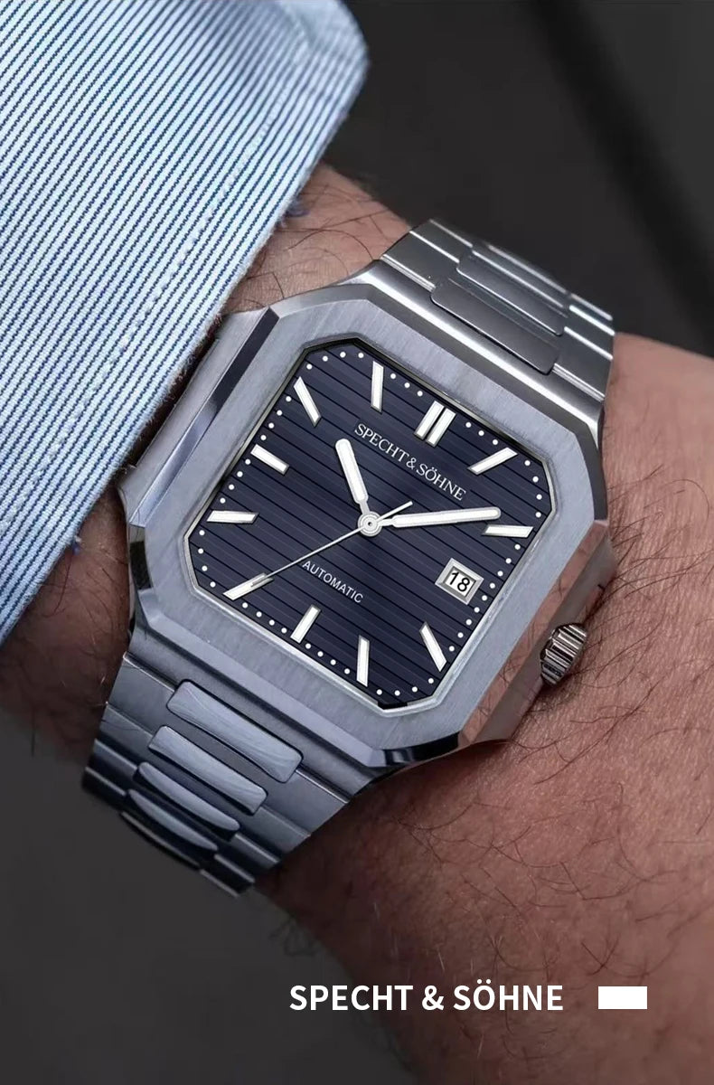 Miyota 8215 Cubic Watch 41MM Specht & Söhne Square Watch For Men Miyota 8215 Cubic Watch 41MM Specht & Söhne Square Watch For Men