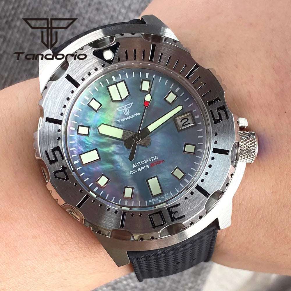 Tandorio NH35A 42mm Monster 20Bar Dive MOP Dial AR Sapphire TD253