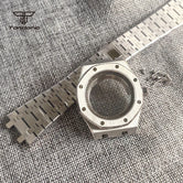 42mm ロイヤルオーク APケース ステンレススチール ブラッシュド オクタゴンウォッチケース ブレスレット ガラスバック チャプターリング サファイアガラス NH35 NH36 自動巻きムーブメント搭載