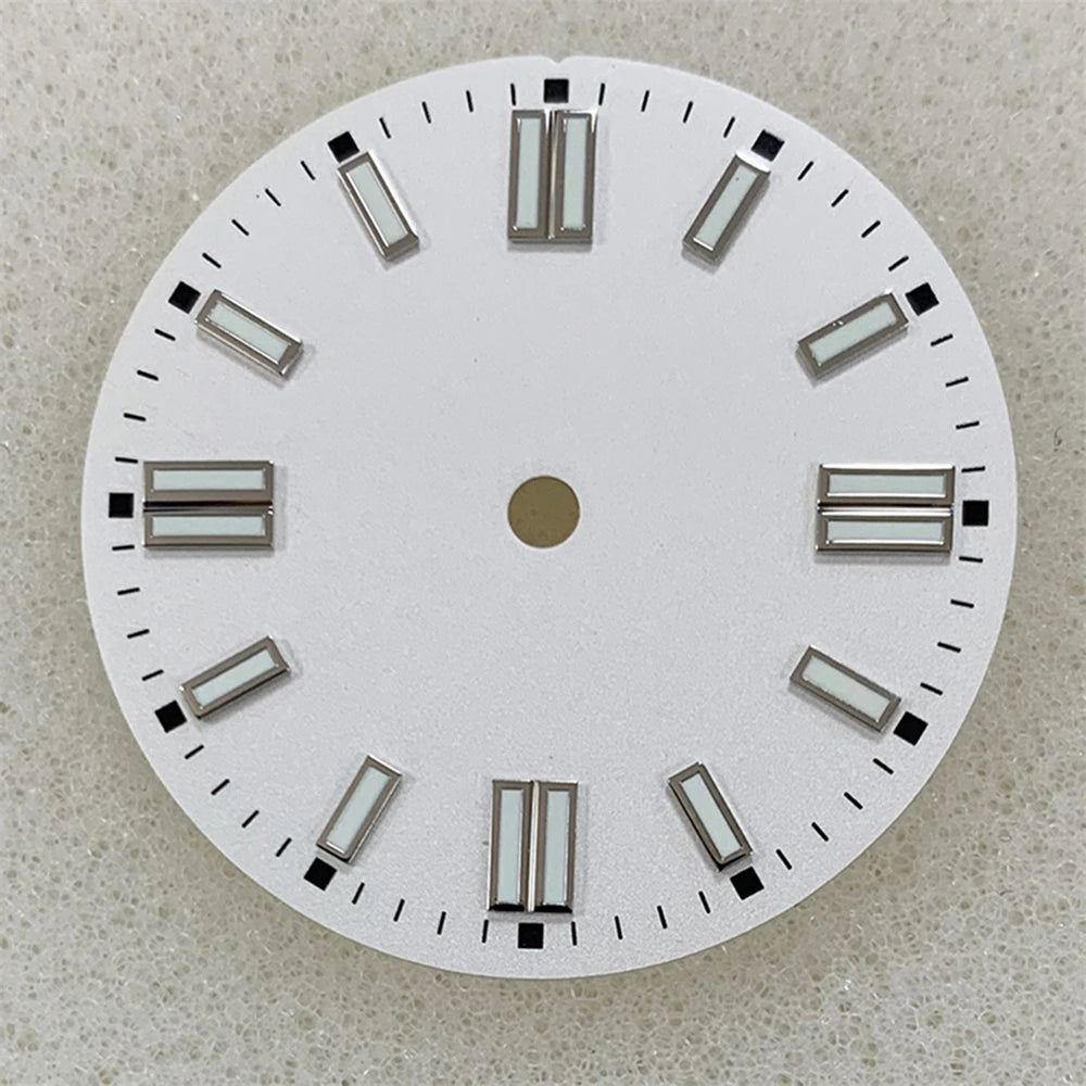 28.5MM sunburst watch Dial Green Luminous Watch Dial for NH35/ETA2836 2824/Pt5000/ 8215/Mingzhu 2813 Movement Watch Modification Accessories