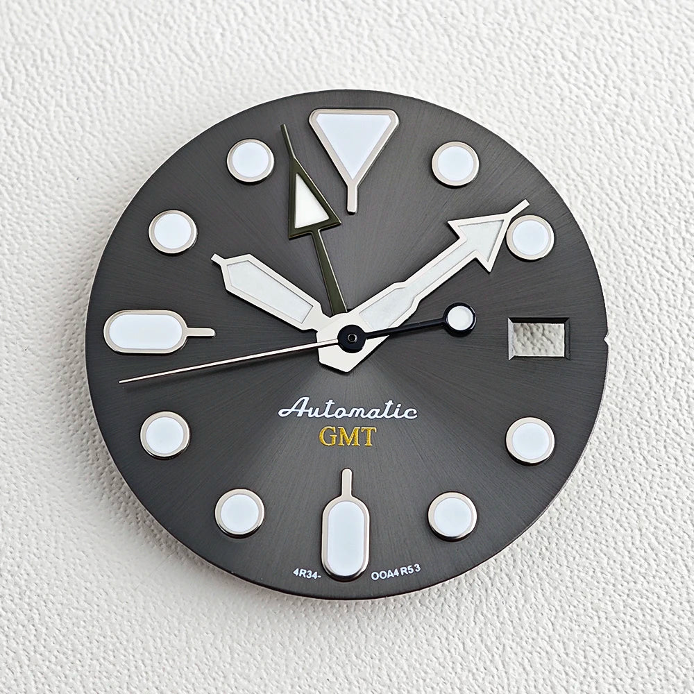 28.5mm SKX007 watch dial NH34 NH35 NH36 automatic SRP Green Luminous Custom logo