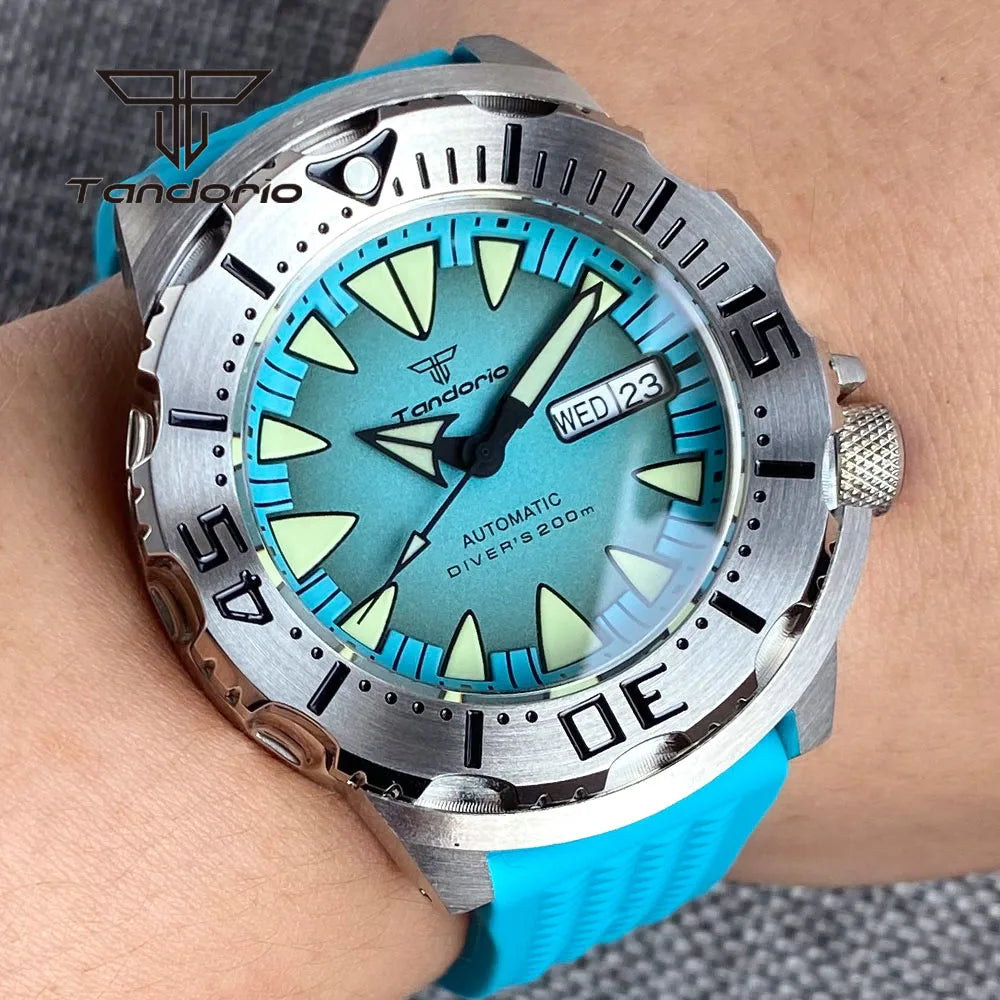 Tandorio Monster Diver NH36 42mm 20ATM AR Sapphire Date Week TD254