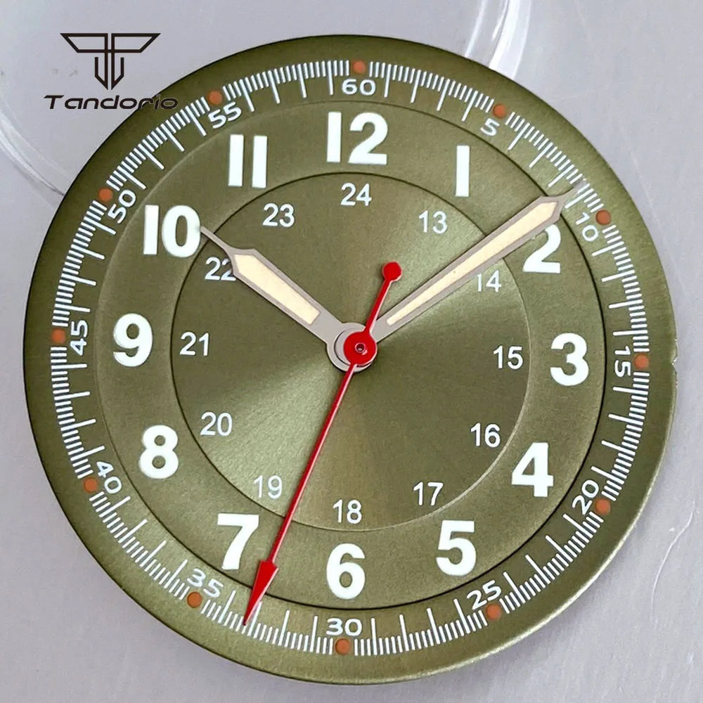 36mm Titanium Watch Case+29mm Dial+Hands Pilot Wristwatch Parts Fit NH35 NH36 ETA2824/2836 PT5000 ST2130 Miyota8215 8205 821A