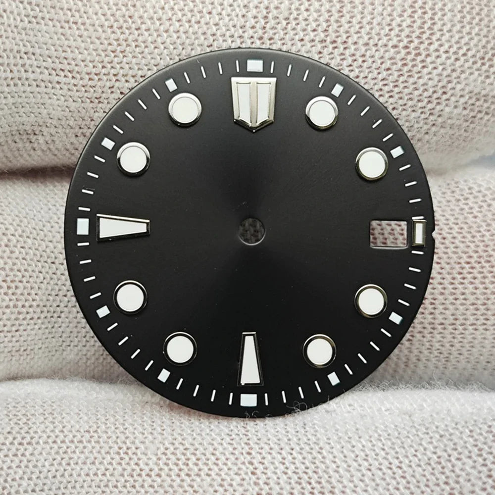 New 28.5mm Watch Dial BGW9/C3 Blue Green Luminous Watch Faces Sunray Dial Watch Accessories for NH35/NH36/4R/7S Movement