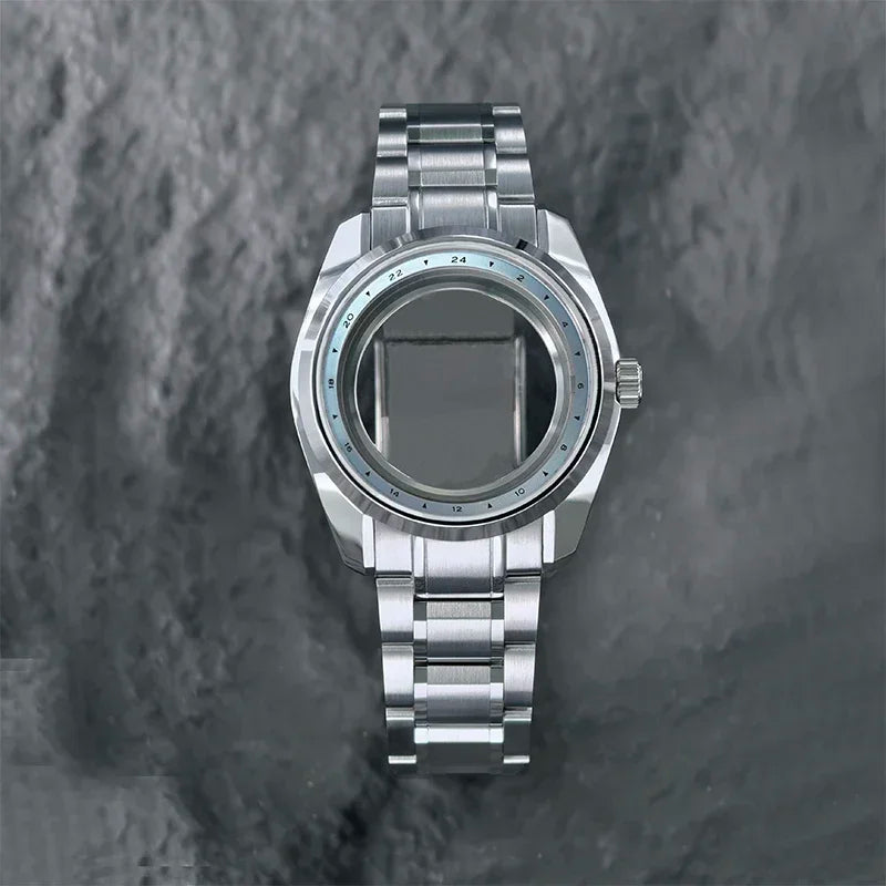 Premium 40mm 44GS Design Case Fit 32.5mm Dial Sapphire Crystal Chapter Ring Matches High Quality Automatic Luxury GMT NH35 NH34