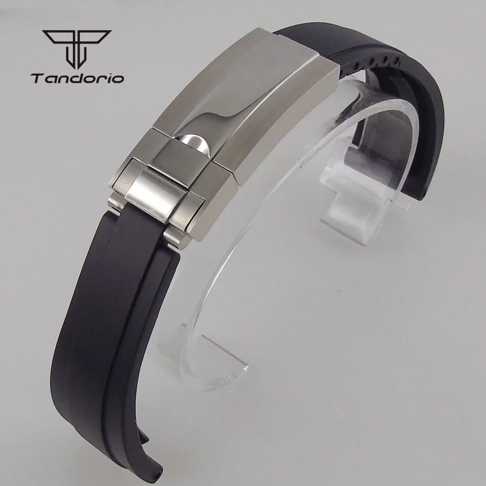 39mm Quartz Watch Case+Watchband Sapphire Glass Fit VK63 VK64 Movt Multi-Functional Chronograph Men Wristwatch Accessories Parts