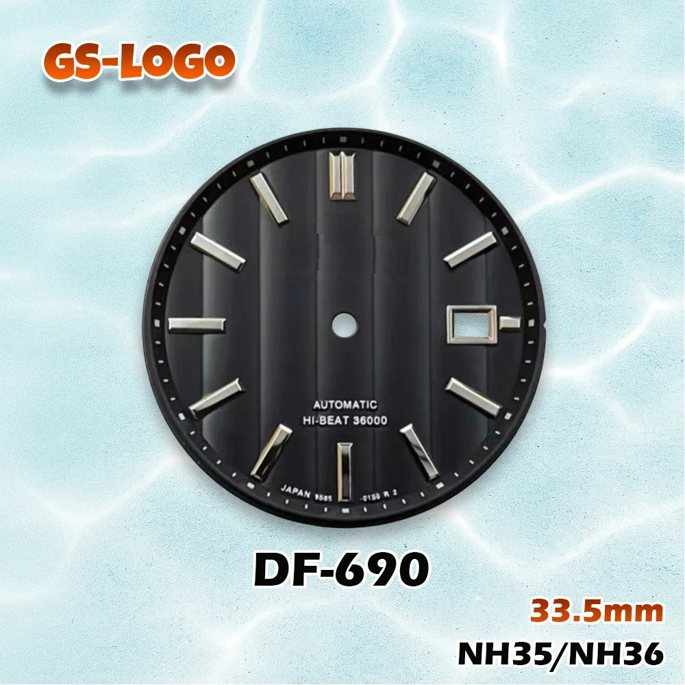 33.5mm GS Logo Dial Multi-Color NH35/NH36 Movement Men's Watch Modification Accessories