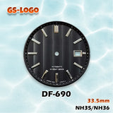 33.5mm GS Logo Dial Multi-Color NH35/NH36 Movement Men's Watch Modification Accessories