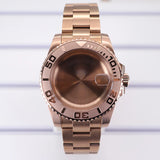 40mm Rose gold Yacht Master Watch Case 316 Stainless Steel For NH35 NH36 NH34 NH38 Miyota 8215 Eta 2824 PT5000 Movement 28.5mmDial Rose Gold YACHT Cases Sliding Lock