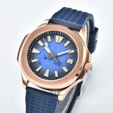 Aquanuat Watch TD901 40mm Dress Watch  sapphire Luminous  5ATM Glassback pvd gold black