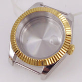 39mm Silver Gold Rose Gold Fluted Bezel Stainless Steel Watch Case fit NH35 NH36 4R35 4R36 ETA2824 PT5000 Movement
