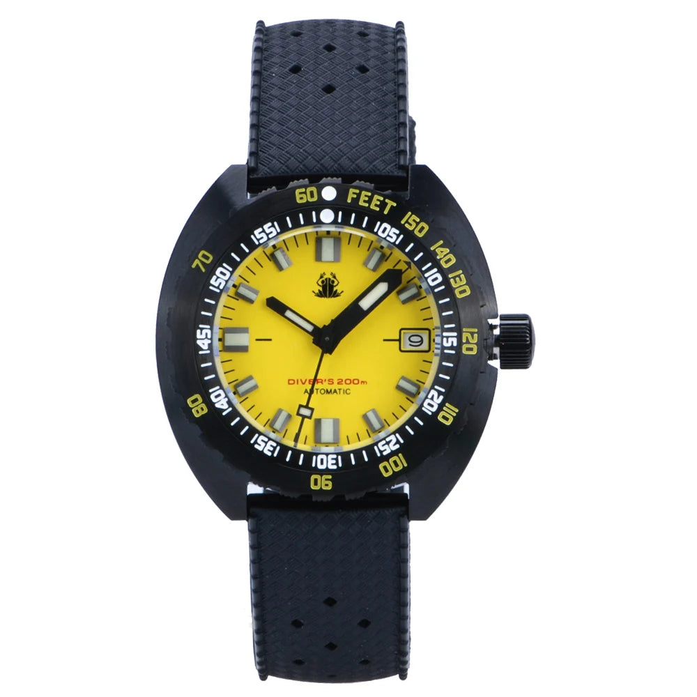 44mm Tactical Frog Black SUB 300T Automatic Watch TMI NH35 20ATM BGWQ-9 Luminous AR Sapphire