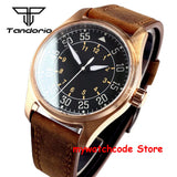 39mm Real Cusn8 Bronze Aviator Watch Tandorio TD107Z  Sapphire 20Bar  NH35A PT5000 Miyota8215 Automatic Military Relojes