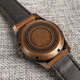 Vintage Pilot GMT Watch Tandorio TD166G 36mm Sapphire 20BAR Luminous Two Tone Dial Day Night