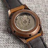 Vintage Pilot GMT Watch Tandorio TD166G 36mm Sapphire 20BAR Luminous Two Tone Dial Day Night