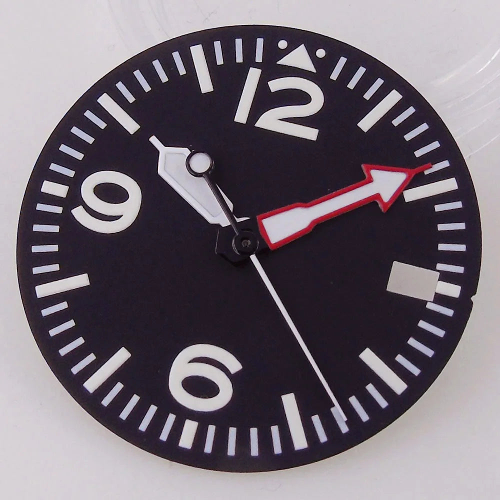 29mm explore Watch Dial Face Sword Red Hand for NH 35 NH 36 ET A2824 PT 5000 Black Face for sk x MOD Parts