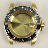 40MM PVD Gold Submariner Watch Case  GMT Yacht Master Polish Strap Sapphire Glass For NH35 NH36 NH34 NH38 Miyota 8215 Eta 2824 GMT SUB Yacht 20ATM waterproof