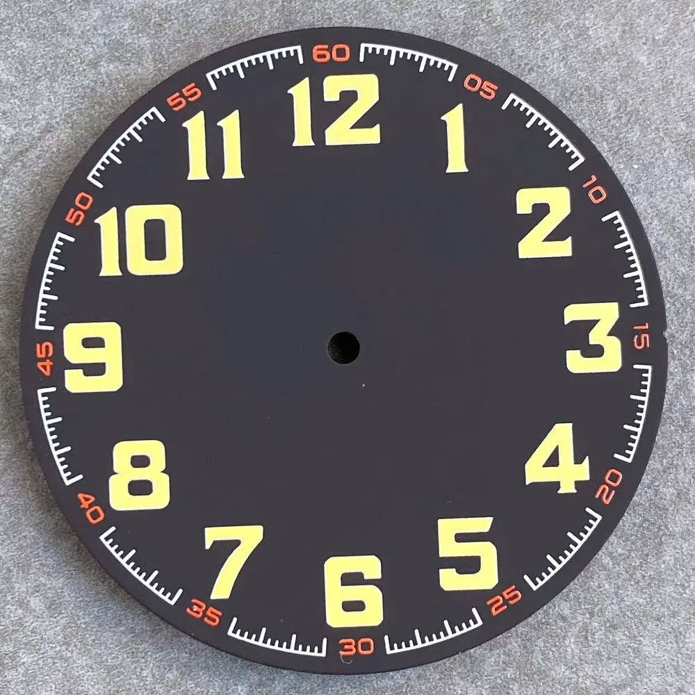 Tandorio 40.5mm Matte Watch Dial Fit NH35 NH36 ETA2824 PT500 Arabic Numeral Watch Face Automatic Watch Accessories Replace Parts