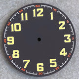 Tandorio 40.5mm Matte Watch Dial Fit NH35 NH36 ETA2824 PT500 Arabic Numeral Watch Face Automatic Watch Accessories Replace Parts