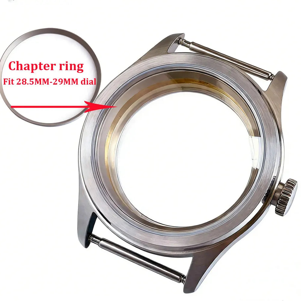 38mm pilot Watch case Sapphire 316 Stainless Steel Case Chapter ring For NH35 ETA2824 PT5000 ST2130