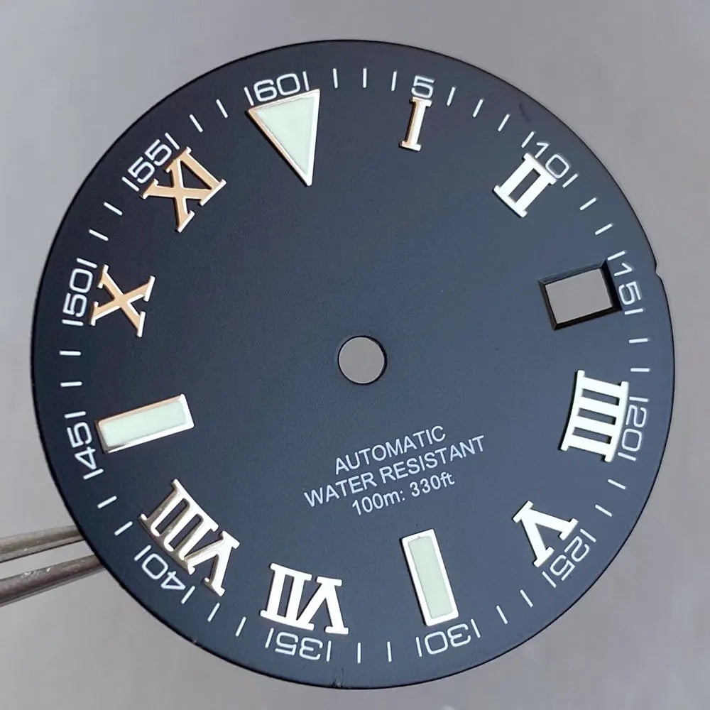 Wimbledon Style Roman Numeral Sunburst Dial 29mm Watch Dial Face For NH35 NH36 NH38 Movement Watch Replacement Part