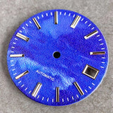 28.5mm mop dial  Fit NH35 NH36 Diving Irregular DIY Black White Blue Mod Watch Dial Face Watches Accessories Parts Silver Steel Index