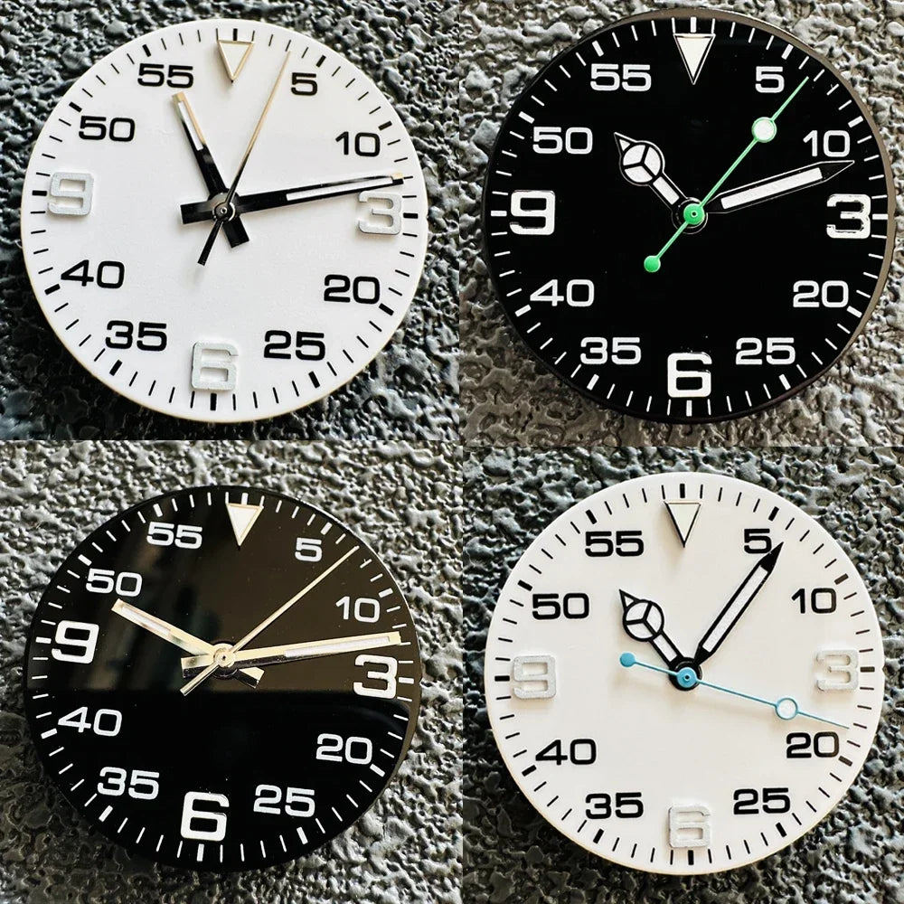 AIr King29mm Watch Dial Set Green Luminous Watch Accessories Watch Faces+hands for 8215/ 8200/ 8205/ 821A/ 2813 Movement