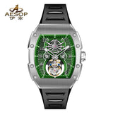 Premium RM Mod Spiderman Flying Tourbillon AESOP 7110 42mm Square Skeleton Luxury Wristwatches Sapphire