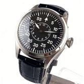 Tandorio 42mm Vintage Pilot ST3600 Hand Wind Watch Sapphire 6497 5ATM Sub Second at 9 GlassBack